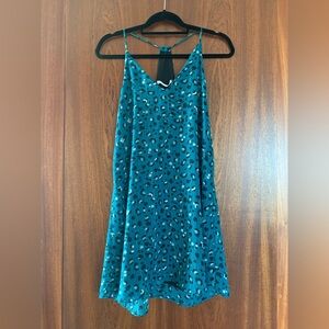 Three Eighty Two Tanner Mini Teal and Black Dress
